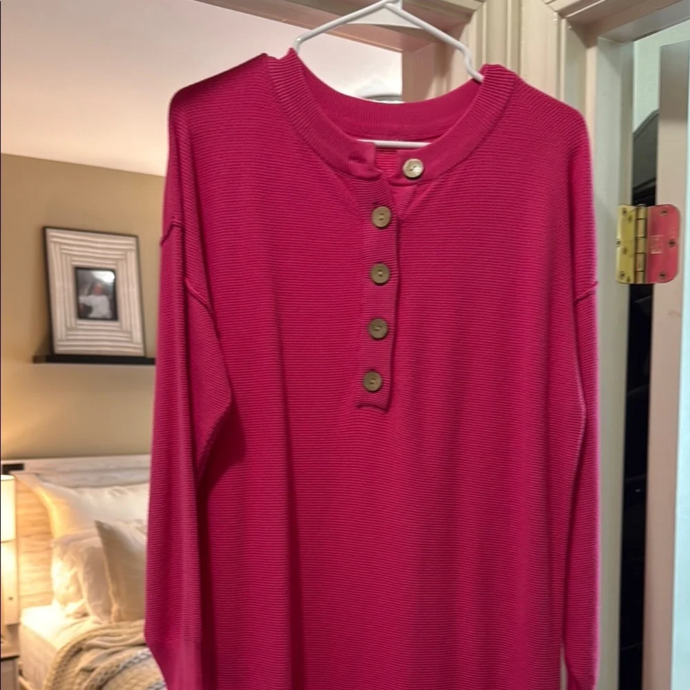 HOT PINK Button-Up Dress - Picture 4 of 6